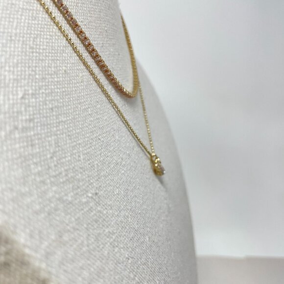 Disney Minnie‎ Mouse Necklace Gold-Tone Pink Rhinestone Soft Girl Dainty - Picture 5 of 9